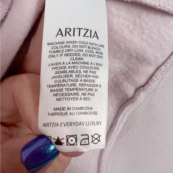 NWT Aritzia Cozy Soft Zip up Hoodie with Pockets - Sugarplum Lilac /light purple - Picture 4 of 9